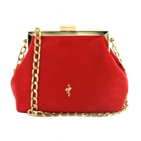 MB 44781 Red with Gold Accessories Clutch Handbag