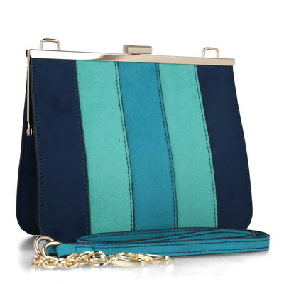MB 85276 Cobalt Blue & Turquoise Clutch, Shoulder Bag, Handbag