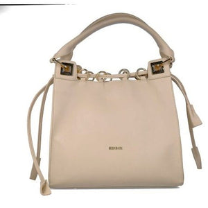 MB EOFOR 85407 OFF WHITE Leatherette with Gold Accessories Handbag