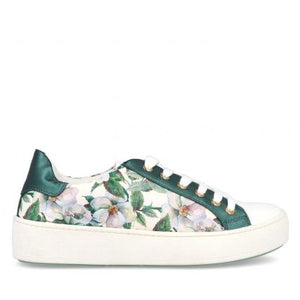 MB 21622 White & Green Floral Sneakers