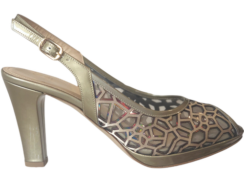 MUSS18515 Leather Platinum Patent High Heels