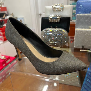 MB 06773 Pewter Mesh Mid High Heels