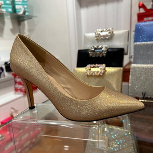 MB 06773 Rose Gold Mesh Mid High Heels