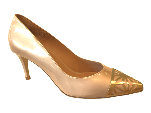 Marian 14063 Bush Nude Patent Leather Mid Heels
