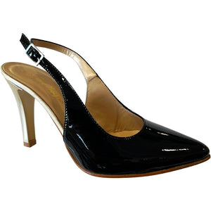RF 23621 Black,  Gold & Platino Patent Leather High Heels