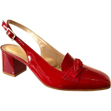 RF 23521 Red Patent Leather & Suede Bling Block Heels