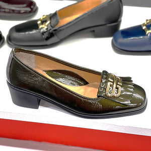 Relax E-5277-03 Olive Metal  Leather Loafer