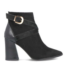 MB 20796 Black Suede & Leather Ankle Boots