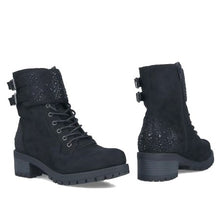 MB 22180 Black Leather Ankle Boots