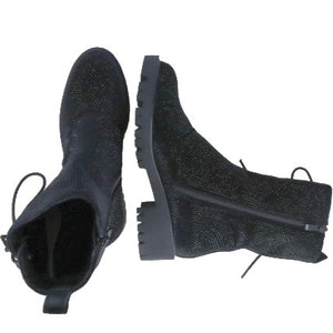 MB 22617 NEMOREA Black Leather Ankle Boots