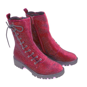 MB 22617 NEMOREA Burgundy Leather Ankle Boots