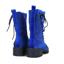 MB 22617 NEMOREA Cobalt Blue Leather Ankle Boots