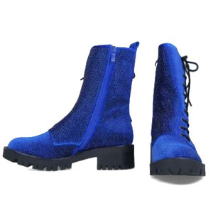 MB 22617 NEMOREA Cobalt Blue Leather Ankle Boots