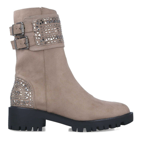 MB 22686 DIONEA Taupe Leather Ankle Boots