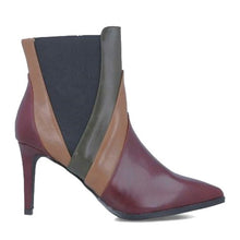 MB 22722 Burgundy Multi Colour Ankle Boots