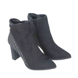 MB MYRICA 22727 Black Leather &  Microsuede Ankle Boots