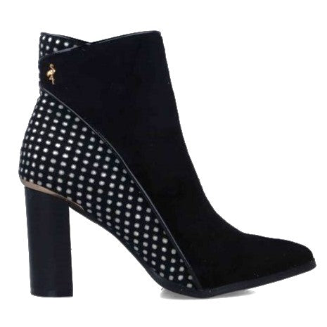 MB MYRICA 22727 Black Leather Microsuede Ankle Boots