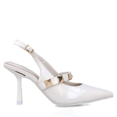 MB 23851 White Slingback Pump High Heels