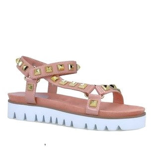 MB 23976  Blush Micro Suede Faux Leather Sandals