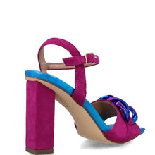 MB 23998 Bordeau, Sky Blue & Cobalt High Block Heels