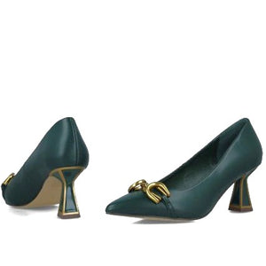 MB 24465 Forest Green Mid Heels