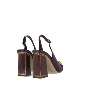 MB 24674 Burgundy Leather Block Heels