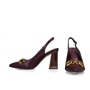 MB 24674 Burgundy Leather Block Heels