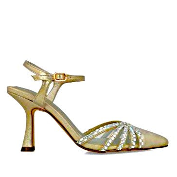 MB 24734 Gold Diamante Encrusted High Heels