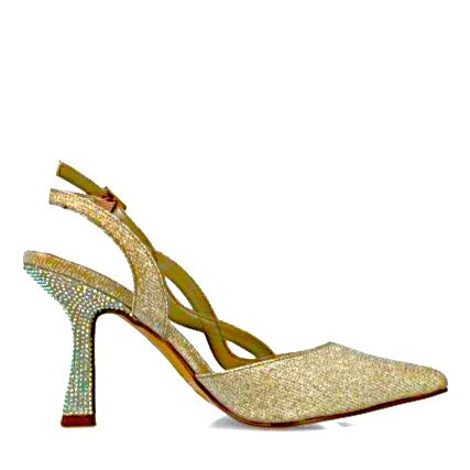 MB 24788 Gold Glitter High Heels