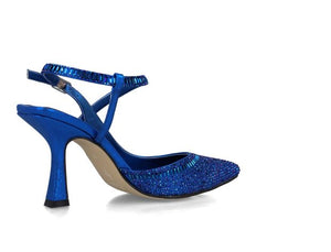 MB 24830 Cobalt Blue Diamante Encrusted High Heels