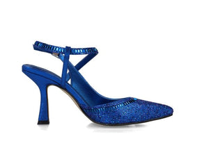 MB 24830 Cobalt Blue Diamante Encrusted High Heels