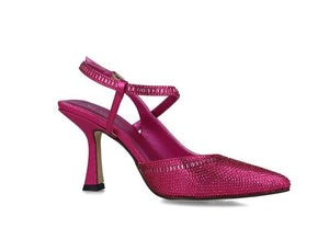 MB 24830 Magenta Fuchsia Diamante Encrusted High Heels