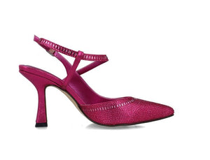 MB 24830 Magenta Fuchsia Diamante Encrusted High Heels