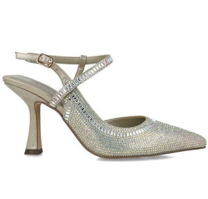 MB 24830 000 Gold Platino Champagne Diamante Encrusted High Heels