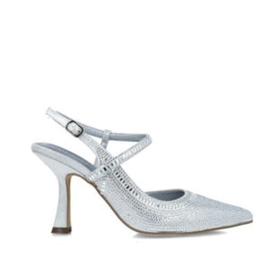 MB 24830 Silver Diamante Encrusted High Heels