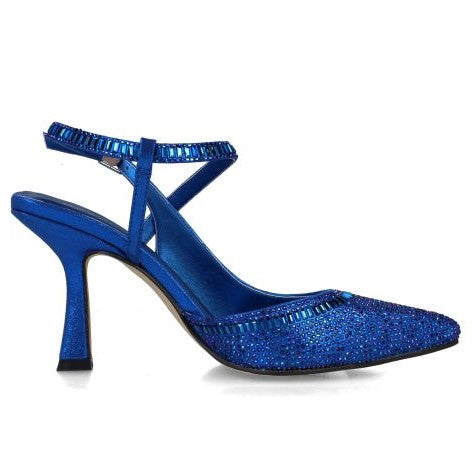 MB 24830 Cobalt Blue Diamante Encrusted High Heels