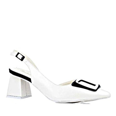 MB 24963 White Block Heels