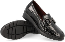 Pitillos 2700  Black Croc Print Leather Wedge Heels