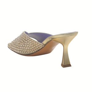 RF 3215 Gold Leather and Strass High Heels