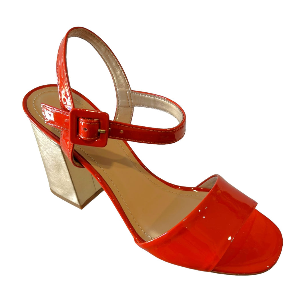 PIAZZA GRANDE 4027879 Orange Champagne Leather Block Heels