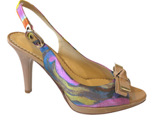 MODA DI FAUSTO 48421C Tan Multi Colour Sling Back High Heels