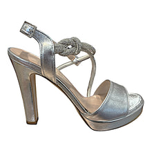 RF 24340 Platino Leather & Bling High Heels