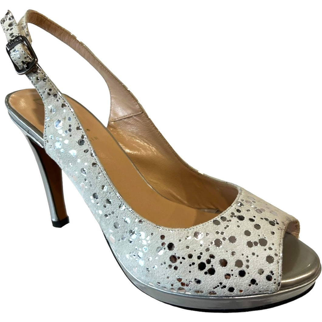 Dansi 6575 Silver Suede & Leather High Heels