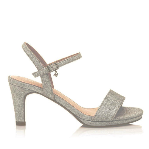 MM67816 Stars Silver Mesh Mid Heels