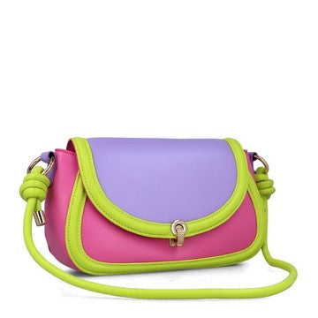 MB 85256 Lilac & Fuschia Multi Color Handbag