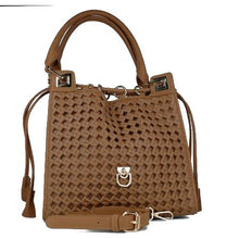 MB EOFOR 85407 TAN Leatherette with Gold Accessories Handbag