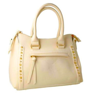 MB FASCINO 85408 BEIGE Leatherette with Gold Accessories Handbag