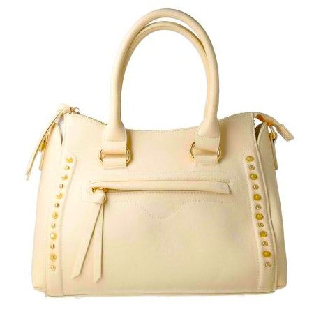 MB FASCINO 85408 BEIGE Leatherette with Gold Accessories Handbag