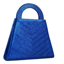 MB 85535 Azul Blue Cobalt Diamante encrusted Clutch