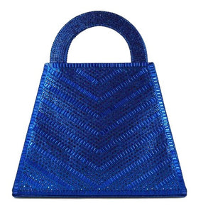 MB 85535 Azul Blue Cobalt Diamante encrusted Clutch